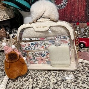 Nanette Lenore Floral Transparent Handbag with white/cream Accents
